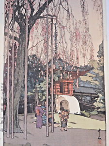 Beautiful Hiroshi Yoshida Woodblock The Cherry Tree In Kawagoe 