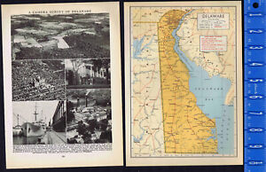 Delaware United States Diamond State 1947 Post War State Map W Bonus