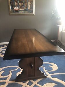 Antique German Farmhouse Table Desk Trestle Dining Table Oak Mission Over 6 