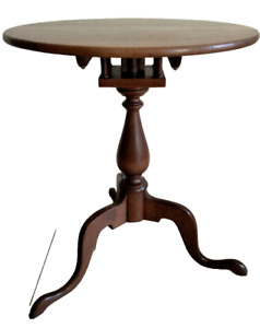 Antique Hepplewhite Style Walnut Tilt Top Birdcage Table Queen Anne Style 1900