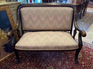 Empire Flame Stitch Settee Bench