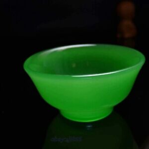 3 2inch Chinese Green Jade Handmade Tea Cup Wine Cup Kung Fu Tea Bowl