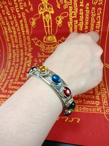 Bracelet Naga Eye Lp Somporn Gems Stone Multi Color Holy Charming Thai Amulet 88