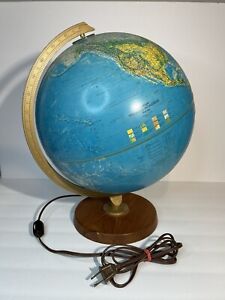 Vintage Replogle Lighted Globe 12 World Horizon Series Textured Rotating