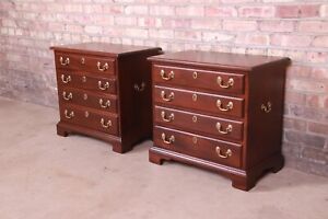 Henkel Harris Georgian Solid Mahogany Bedside Chests Newly Refinished
