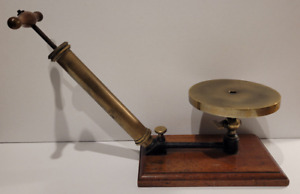 Antique C1920 S George Becker Of London Brass Oak Scientific Vacuum Pump