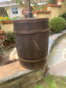 Vintage Wood Nail Keg Barrel 12 Diameter 17 Tall Solid