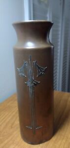 Silver Crest Sterling Silver Over Bronze Trench Art Deco Vase