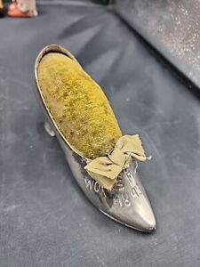 Silver Pin Cushion Receptacle Shoes Worlds Fair 1893