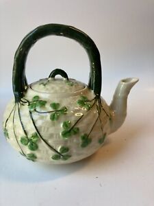 Antique Teapot Pottery Shamrock Design Japan 