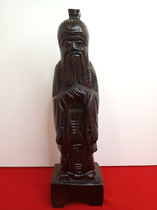 Elder Immortal Figure Statue Vintage Wooden Hand Carved 10 Taoist