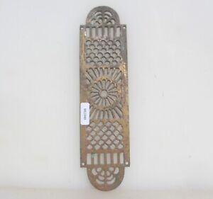 Victorian Brass Pierced Finger Plate Push Door Handle French Antique Old