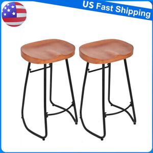 Wrought Iron Stool Retro Backless Bar Chair For Home Kitchen Restaurants Pubs Us