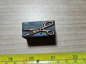Vintage Letterpress Printing Block Scissors