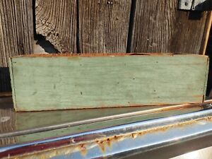 Early Original Green Paint Handmade Drawer 14x5x4 Inches