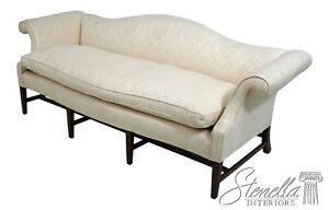 F62813ec Kittinger 8 Leg Damask Upholstered Camelback Sofa