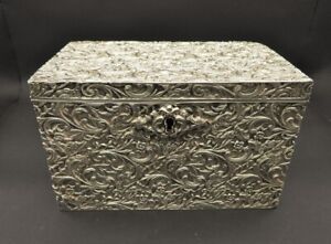 Antique Art Nouveau Kendall Sons London Silver Repousse Jewelry Box 1923