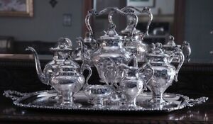 Beautiful Webster International Vintage Chased 7 Pc Silver Plate Tea Set Ex Cond