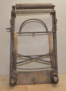 Antique Cast Iron Piano Movers Cart Collectible Railroad Man Dolly Handling Tool