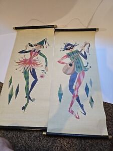 1950 S Harlequin Wall Hanging Jester Mid Century Vintage 50 S Rockabilly