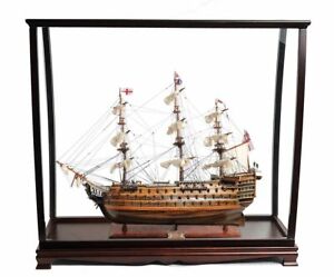 Hms Victory Nelson S Flagship Wood Tall Ship Model 37 W Table Top Display Case
