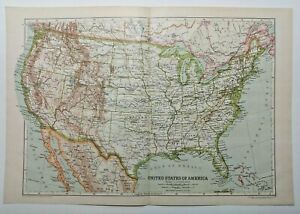 1911 Vintage Usa United States Atlas Map Antique Encyclopedia Britannica