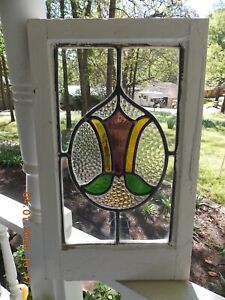 V281 Lovely Arts Craft Style English Leaded Stained Glass Windows 14 X 23 