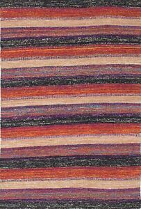 Traditional Hand Woven Carpet 4 5 X 6 5 Flat Weave Kilim Rug