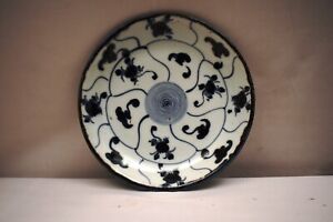 Antique Tek Sing Chinese Shipwreck Cargo Large Lotus Dish Blue White Bowl Soup