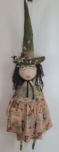 Garden Witch Primitive Doll Hang Sit