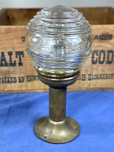 Vintage Perko Stern Light Perfect Glass Brass Fixture Nautical Maritime