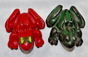 2 Dempster Cast Iron Frogs Set Lot Paperweight 3 Windmill Advertising Antique A