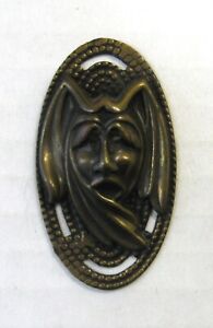 Large Antique Button Ashlee Theatrical Mask On Oval Patterned Background