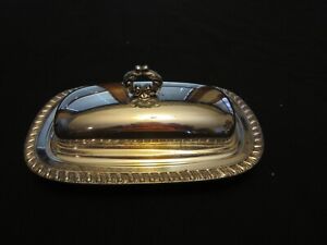 F B Rogers 1905 Silver Plated Covered Butter Dish Lid With Glass Liner