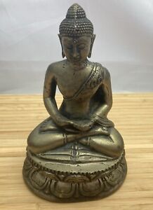 Vintage Antique Brass Bronze Buddha Statue Chinese Sino Tibetan