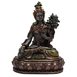 White Tara Compassion Bodhisattva On Meditative Alter Buddhism Bronze Figurine