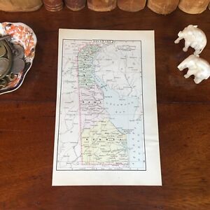 Original 1894 Antique Map Delaware Wilmington Dover Middle Glasgow Seaford Bear
