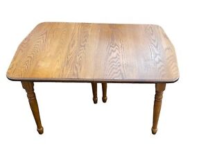Vintage Farmhouse Large Oak Wood Adjustable Rectangle Dinning Table Seat Upto 10