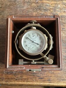 Hamilton Model 22 Ship Chronometer Serviced And Running Missing Glass Cover