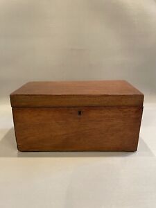 Antique Early 19th Century English Fitted Tea Caddy Original Paper Lining