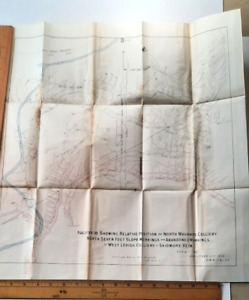 Antique Anthracite Coal Mine Map From 1887 North Mahanoy Colliery Pennsylvania