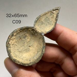 C09 Ancient Bronze Spoon In Gourd Shape Song Dynasty 3 2 6 5cm