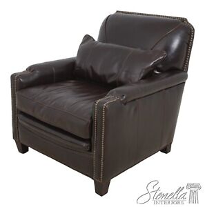 63701ec Drexel Heritage High Quality Stitched Leather Club Chair