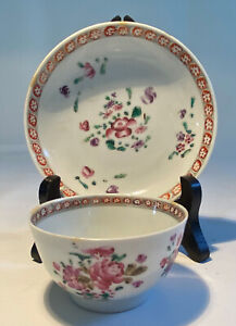 18th Century Soft Paste Porcelain Cup Saucer Ca 1760 70 Lowestoft Export China