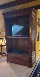 Antique Solid Black Cherry Wood Armoire Large 87 H X 51 W X 24d 75 Years Old