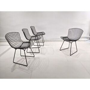 Knoll Harry Bertoia Dining Chairs Black Original Mid Century Modern Eames Mcm