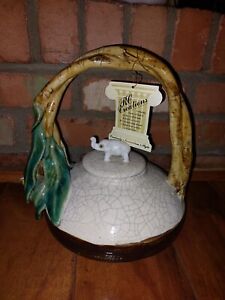 Rc Creations Oriental Accent Glazed Pottery Teapot Braided Handle Elephant Lid