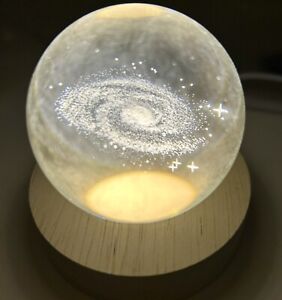 Glass Globe With Galaxy That Sits On Light Up Base
