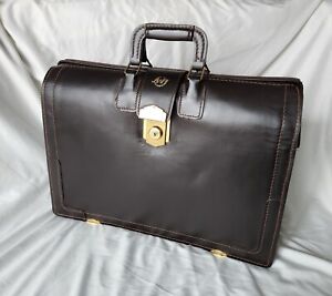 Vintage Dark Brown Leather Doctor S Bag Antique Gladstone Bag With Suede Lining