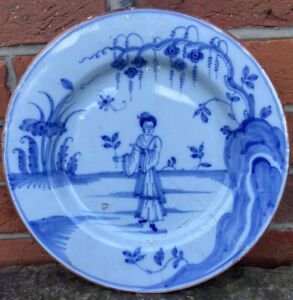 English Delft Charger Liverpool 1720 Delftware Faience Tin Glazed 18th Century